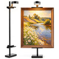Adjustable Tabletop Easel Stand with Picture Frame Light, Black - color: Light Black