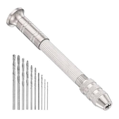 HARFINGTON Hand Drill 0.3mm-3mm Zinc Alloy Swivel Head Pin Vise Hand Drill