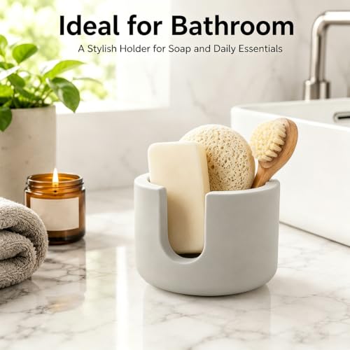 Water-Absorbing Diatomite Stone Sponge Holder, Quick Drying Diatomite Sponge Holder, Kitchen Sink Organizer and Drying Rack for Sponges, Soap and Brushes - color: Gray