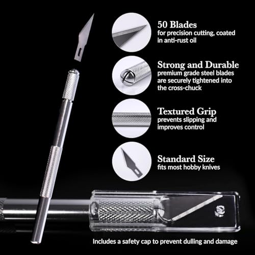 WA Portman Hobby Knife Set, 1pc Craft Precision Knife Set with 10 Blades