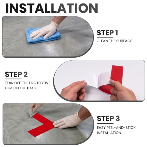 5S Location Marking Corner 72 Pack 6"x 6"x 2" Red L‑Shaped Stickers - color: Red