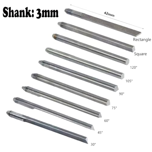 10 Pcs Tungsten Steel Carving Graver Knife, Jewelry Engraver Tools Engraving Cutting Bits for Pneumatic Impact Engraving Machine Jewelry Tool