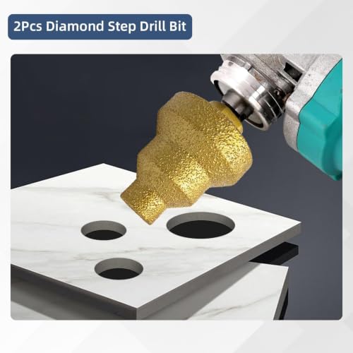 Diamond Step Drill Bit Set 20mm/35mm/50mm, Diamond Brazed Multi-Layer Chamfer Drill Bits with M10 Thread, Hole Opener for Tile, Concrete, Marble & Stone