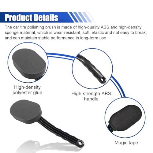 2PCS Tire Shine Applicator Brush, with High-Density Sponge