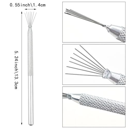 6 Pack Nail Art Liner Brushes Set Nail Art Fan Brush for Gel Nail Polish Striping Professional Nail Art Brushes with Durable Metal Handles for Salon & DIY Manicure