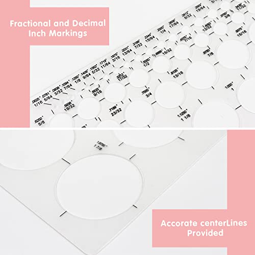 Tamaki Circle Template Circle Round Stencil Templates for Drafting for Office and School Building Formwork Drawings Templates, Large and Small Size, 6 Pack - size: 11.42 x 8.70 Inch (Pack of 2)