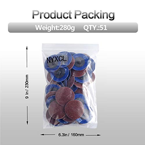 Miroku 50Pcs P80 2 inchTwist on Quick Change Discs Set, A/O Sanding Discs with 1/4" Holder, for Die Grinder Surface Prep Strip Grind Polish Finish Burr Rust Paint Removal - style: 80 grit