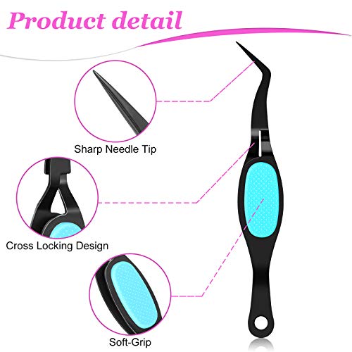 Mudder 3 Pcs Reverse Tweezers for Crafts Self Locking Curved,Curved Tip - style: Curved Tip