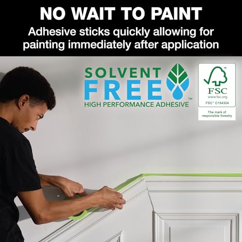 FrogTape Advanced Painter's Tape, 2" Wide (1.88 in x 45 Yd) 1 Roll, Green - style: 2” x 45 yd (Pack of 1)