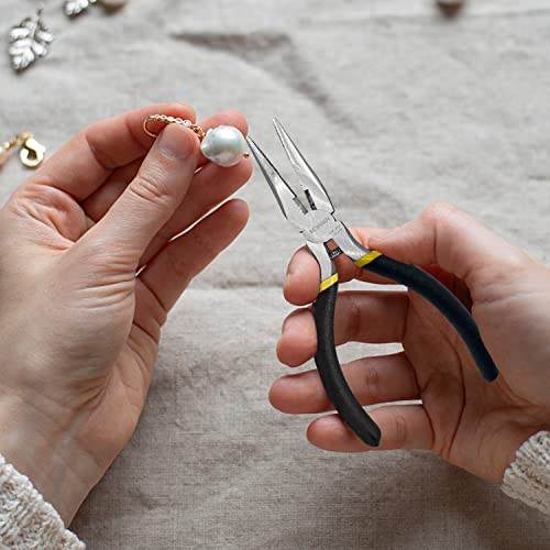 BOOSDEN 5 Inch Small Needle Nose Pliers 5 Pack Mini Jewelry Plier Bulk - size: 5" (5 Pack)