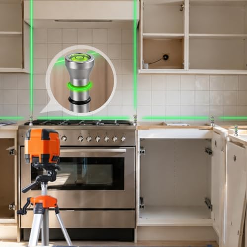 Laser Level Markers Pins Install Cabinets and Countertops Perfectly