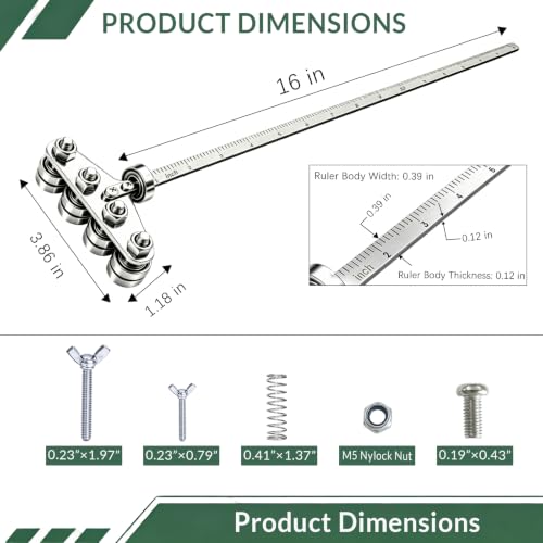 Positioning Calipers for Precise Measurements & Easy Wood Cutting,Adjustable Stainless Steel Circular Saw Guide Rail for Circular Saw Furniture Making (extra large) - size: extra large
