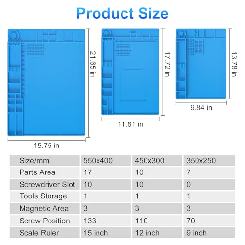 STREBITO Soldering Mat Large, Up to 932°F Heat Resistant 21.7"x15.8''