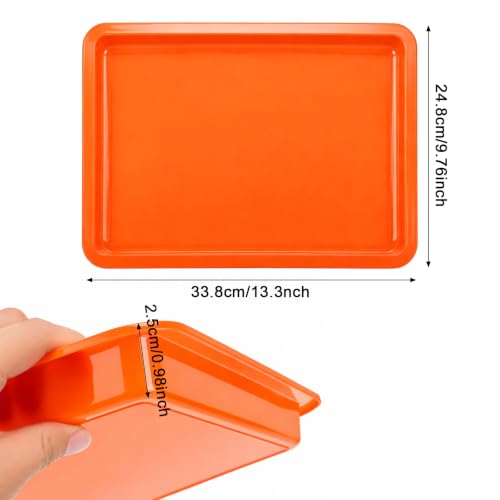 10 Pack Plastic Art Trays – 10 Colors Activity Craft Tray, 13.4" x 10" x 1" Organizer Tray for DIY Projects, Painting, Beads, Play Dough, Slime – BPA Free PP Material, Stackable for Easy Storage