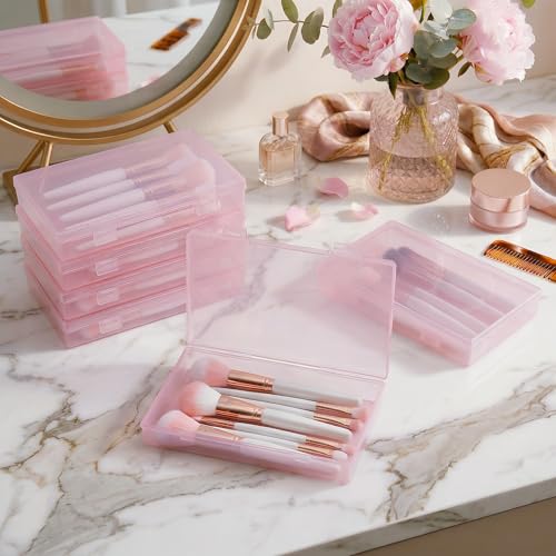 4-Pack Pink Plastic Boxes with Lids for Model Parts - color: Pink