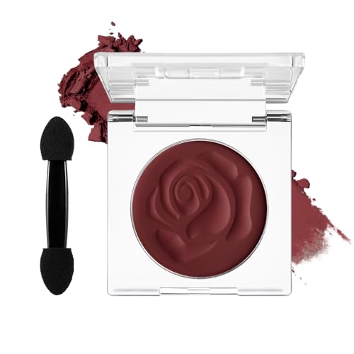 DE'LANCI Dark Red Eyeshadow Matte, Single Crimson Red Eyeshadow Palette + Applicator, Intense Blendable Burgunry Shade Red Eye Makeup, for Halloween Bruise Makeup Vampire Zombie Goth SFX Body Paint 07 - color: dark red