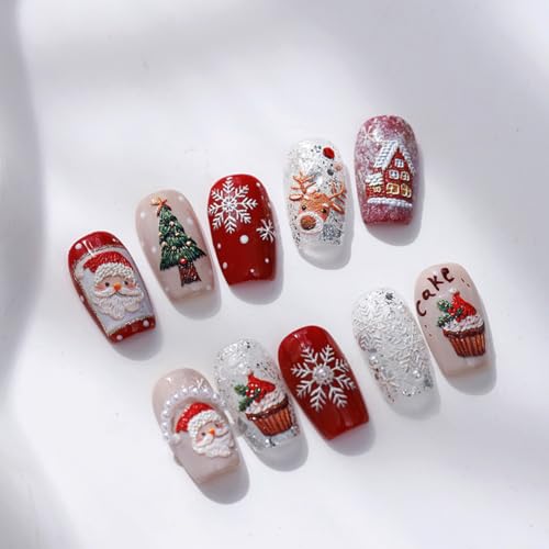 5D Embossed Christmas Nail Stickers Santa Elk Xmas Tree Nail Art Decals Self Adhesive Pegatinas Uñas for Women Nail Supplies Art Design Stickers - color: Christmas-3867