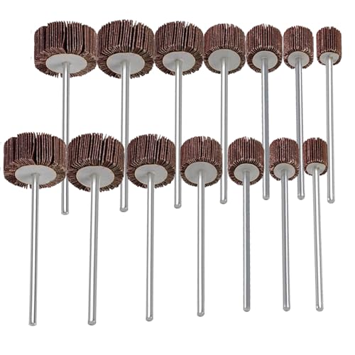 14 Pcs 90mm Extra Long 1/4'' Shank Flap Wheels Sander