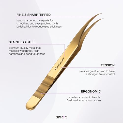 Curacoro Lash Tweezers, LashSmith Curve Isolation Tweezer - Moonlight - color: Curve Isolation - Moonlight