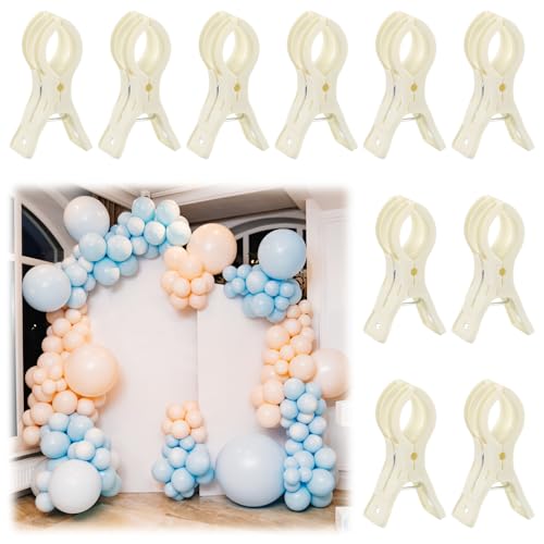 LemonRoad 10 Pack Large Balloon Arch Clips Spring Clamp for Backdrop, Beige - color: Beige