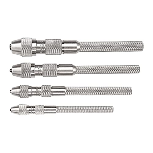 Starrett Pin Vise Set, .010 - .200" Range, 4 Pieces - size: .010-.200"