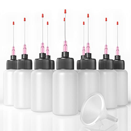 10 Pcs Oil Bottles (1 oz), LDPE Precision Gun Oil Bottle with 18G Tips - style: 10 Pcs-18G