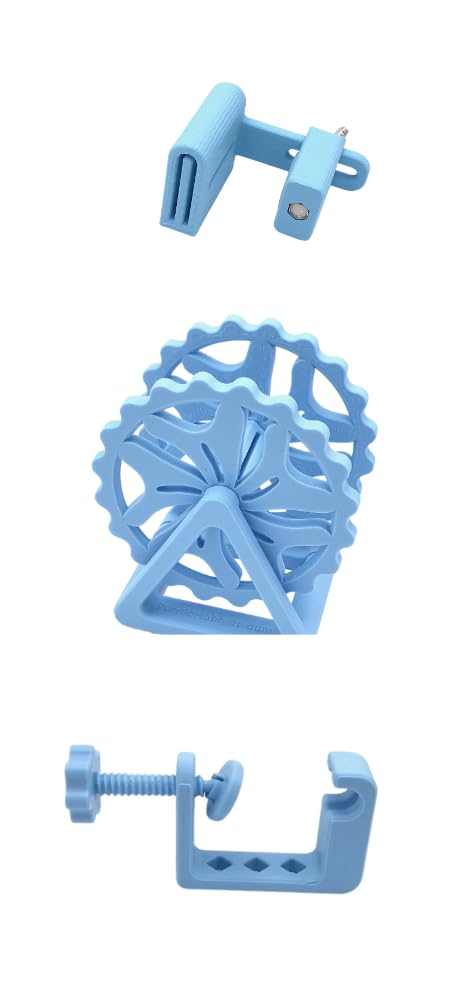 Third Hand Binding Folder Clip, Binding Wheel, and Wheel Clamp for Quilting and Sewing By Purple Hobbies, Making It Easier to Create Binding and Store. (Light Blue 3 Piece Combo with 2.5 Clip) - color: Marble 3.5"