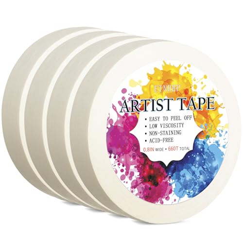 Artist Tape for Watercolor Paper Borders, 0.8in 4 Packs 660ft Total - size: 0.8 inch