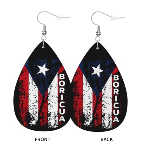 Faux Leather Teardrop Earrings - color: Silver