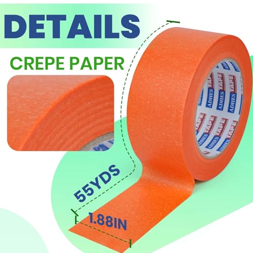 ADHES Orange Masking Tape 1.88in x 55yds x 5rolls - size: 1.88in x 55yds