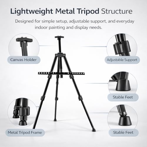 NS JYMB Easel Stand for Sign and Painting, 17-66 Inch Adjustable, Black - style: 66Black 1pack