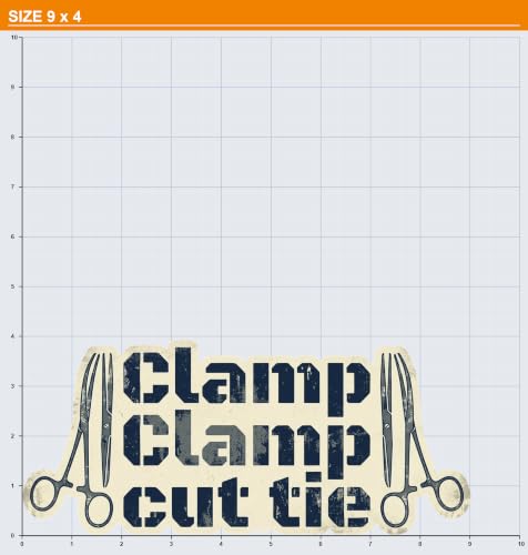 Clamp Cut tie Sticker Fun | Medical Surgical Staff Decal Nurse | Humor Doctor | Gift Office | Decor Scissors | 10 Pack [TAFF] - size: 9-inch
