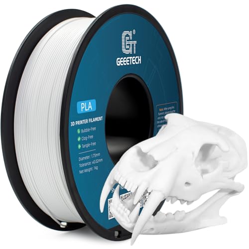 Geeetech White PLA 3D Printer Filament 1.75mm, 1kg Spool (2.2lbs) - color: 1kg Pla White