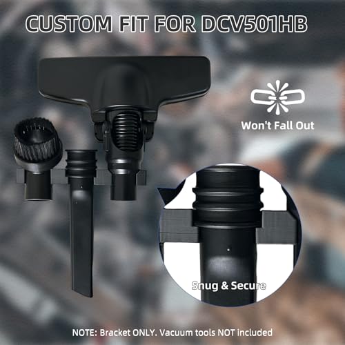Wall Mount Bracket for DEWALT Vacuum (DCV501HB) Accessories, Storage Organizer Holder, Securely Holds 6 Attachments, Space Saving Tool Rack for Garage and Workshop - size: Accessories Mount
