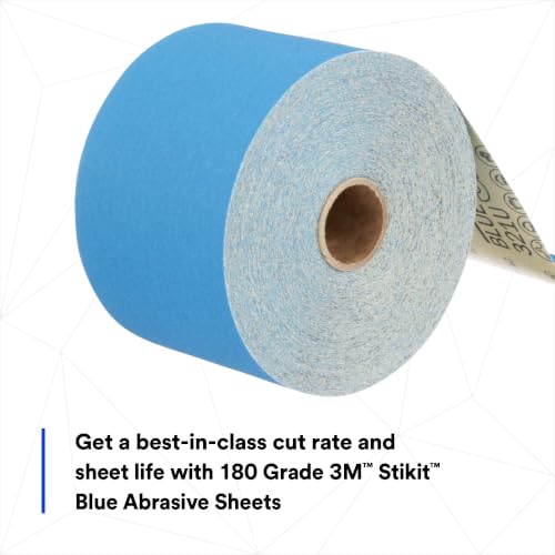 3M Stikit Blue Abrasive Sheet Roll, 36222, 220+ Grade, 2-3/4 in x 30 yd