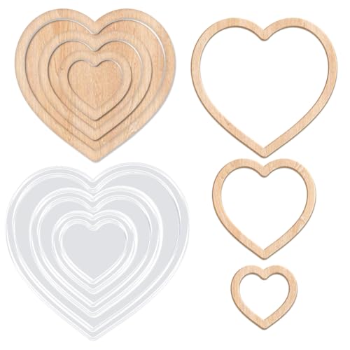 Hearts Router Template Acrylic Router Template for Woodworking Drawing Inlay Templates Charcuterie Board Decorative Templates - style: Stacked Hearts