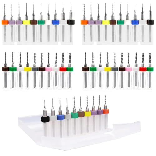 40Pcs Micro Small Drill Bit Set, PCB Mini Tungsten Carbide Carburetor Jet Drill Bits Pin Vise Hand Drill for Jewelry Making Resin Crafts, 0.1mm-2mm - size: 0.1-2mm