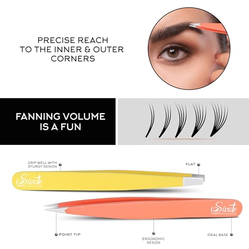 4-Pack Eyebrow Tweezers, Stainless Steel, Precision, Pastel Colors - color: Pastel Twezers