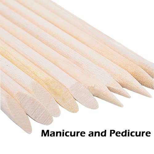 Orange Wood Sticks for Nails, Dual Ended, 4.5 Inch, 200 Pcs