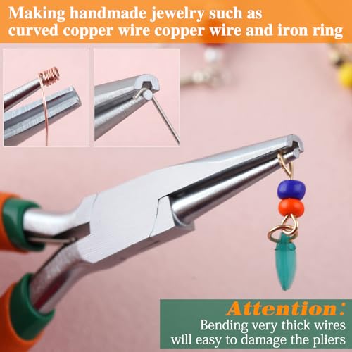 SPEEDWOX 5" Concave Round Nose Pliers for Jewelry Making Dip-Plastic Handle - style: Plastic dipped handle