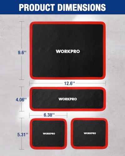 WORKPRO 4-Piece Magnetic Tool Mat - size: 4pc