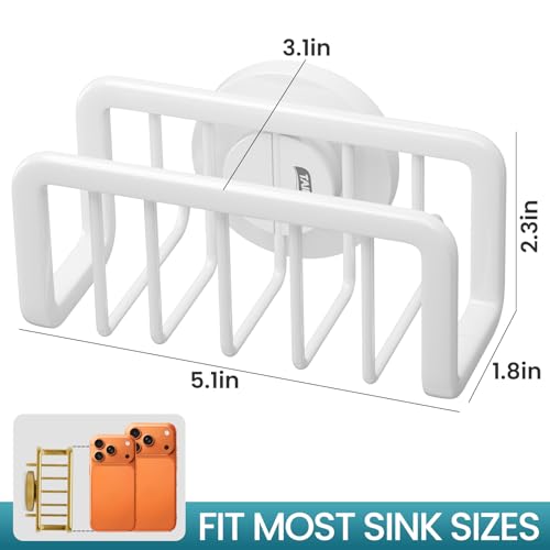 TAILI White Sponge Holder for Kitchen Sink with Strong Suction Cup - color: White, size: 5.1" x 2.3"