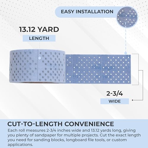 Sunmight Ceramic Film Sandpaper Roll 2.75" x 13.12yd 100G — Hook & Loop Sand Paper Sheets for Auto Body, Car Sanding, Wood, Metal, Longboard Block Tools | Wet Dry Automotive Shop Supplies, Wet Dry Use - size: 100G Grip