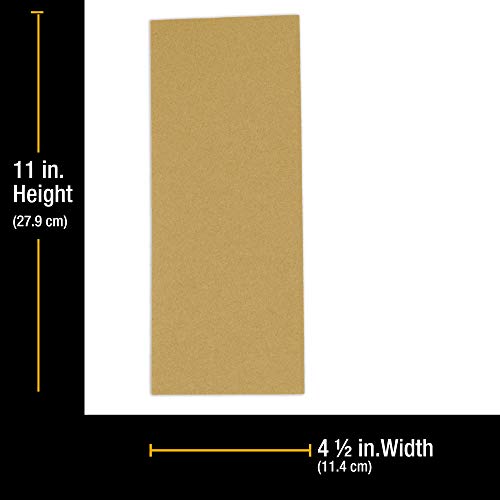 Dura-Gold Premium 1/2 Sheet Gold Sandpaper Sheets, 180 Grit (Box of 16) - size: 180-Grit