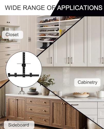 Aluminum Cabinet Hardware Jig Cabinet Handle Template for Knob Door Drawer - color: Black