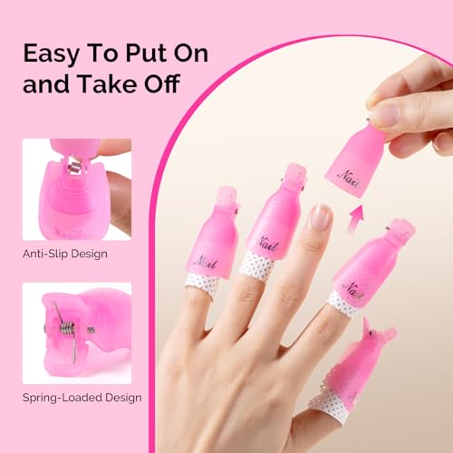 MelodySusie 20PCS Nail Polish Remover Clips Set with Cuticle Pusher - size: 21PCS