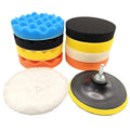 10Pcs 3Inch Face Backing Plate Compound Buffing Polishing Sponge Pads Waffle Foam Buffing Polishing Pads Kit with Woolen Cutting Pad and 3Inch Backing Plate M10 Drill Adapter - size: 3inch 10Pcs