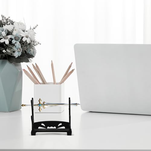 Amosfun 12pcs Mini Sword Display Stands, Miniature Sword Model Holders Writing Brush Storage Racks for Home Decor, 2.75 X 2.36 X 1.10 Inches