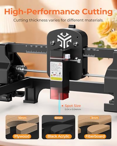 ACMER S1 2500mW Laser Engraver, Portable Cutter & Engraving Machine for Beginners,130×130mm Working Area,0.04mm Laser Spot,Creative DIY,Education STEM,Customized Business with Wood,Metal