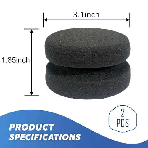 WAFJAMF 2PCS 3.1 Inch Round Paint Sponge Applicator Double-Side Art Black - color: Black-2 Pcs, size: 2